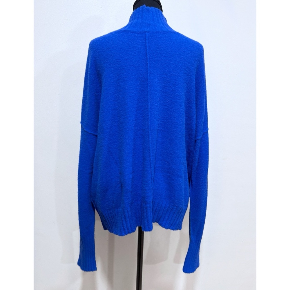 Free People Mazarine Vancouver Soft Fuzzy Electric Blue Turtleneck Sweater L View 5